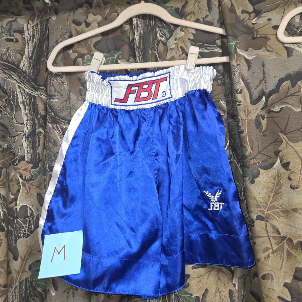 FBT Royal Blue Satin Boxing Shorts
